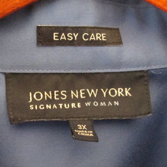 Jones New York Women's Blue Easy Care Long Sleeve Blouse Sz 3X Back\Ches… - Picture 3 of 6